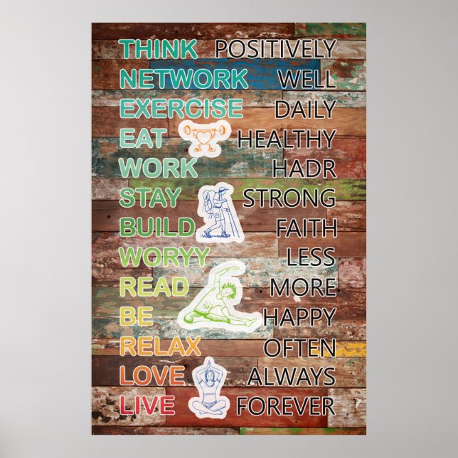 Tänka Poster Dekoration positivt (Framsidan)