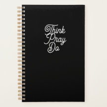 Tänka Pray Do Black Modern Planner