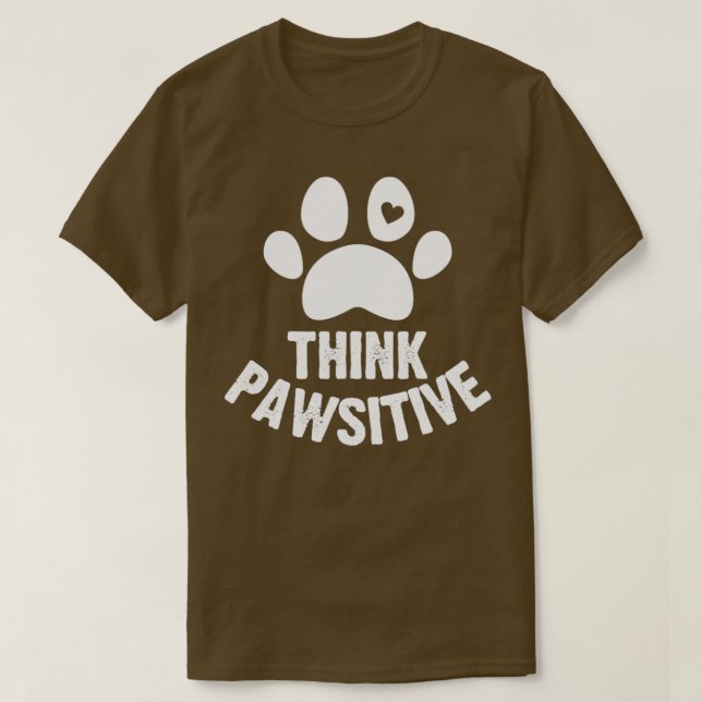 Tänka, rolig hund tass t shirt (Design framsida)