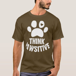 Tänka, rolig hund tass t shirt