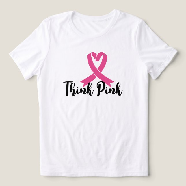 Tänka Rosa - Bära Hope, Spread Strength T Shirt (Design Framsida)