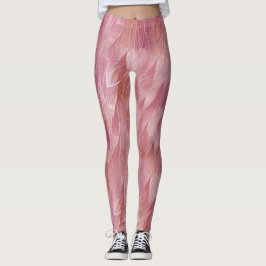 Tänka Rosa Pop Flamingo Feathers Leggings