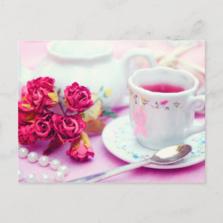 Tänka Rosa Tea Vykort