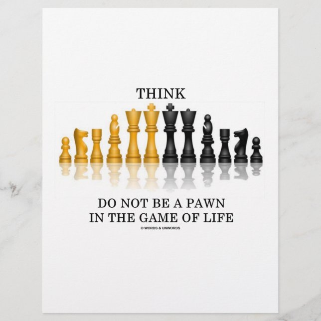 Tänka (schack) får inte vara en pjäs i livets spel (Framsida)