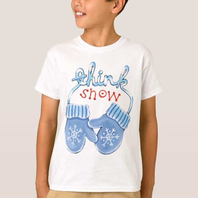 Tänka Snö Mittens T Shirt (Framsida)