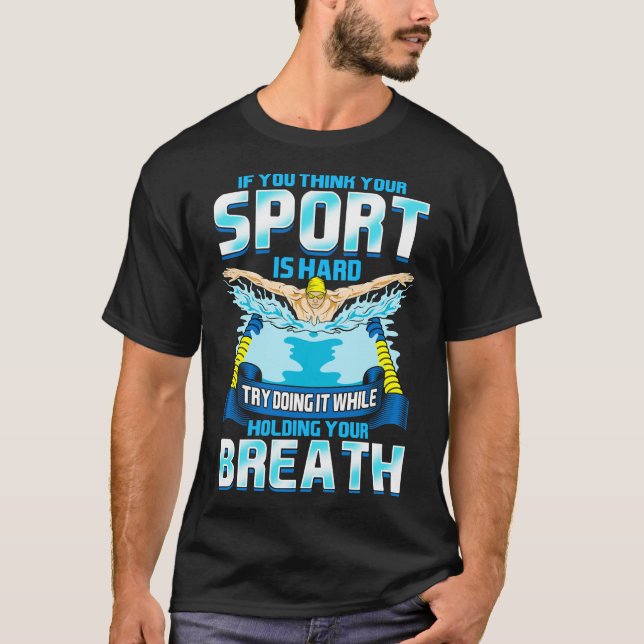 Tänka Sportarna gör det svårt att hålla utandninge T Shirt (Framsida)