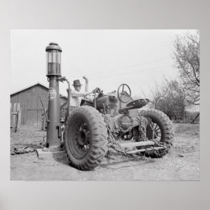 Tanka traktorn, 1940. Gammalt foto Poster