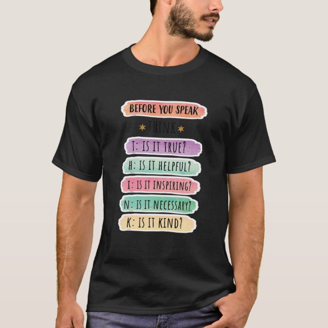 TÄNKA True Helpful Inspiring NNNE Kind Teache T Shirt (Framsida)