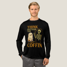 Tänka utanför Coffin Ghost Skeleton Halloween T Shirt