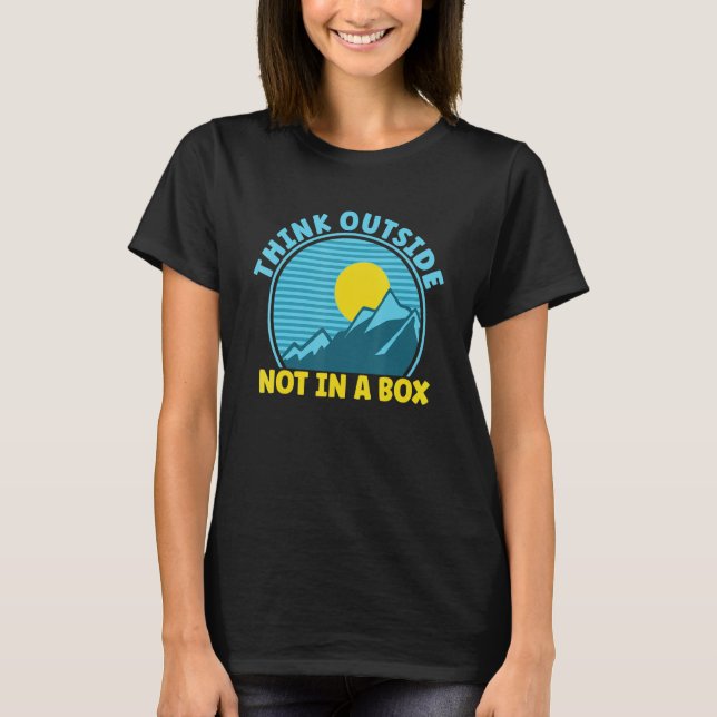 Tänka utanför en låda t shirt (Framsida)