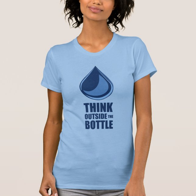 Tänka utanför flaskan - grundläggande T-tröja för T-shirt (Framsida)