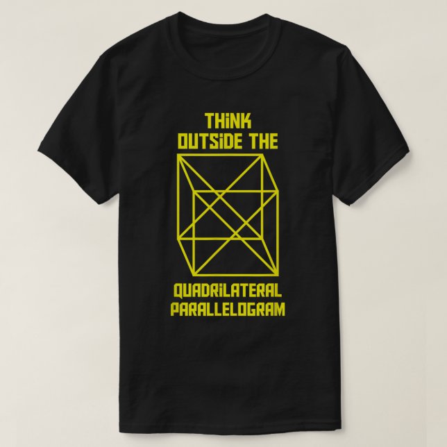 Tänka utanför kvadrilaterala parallellepidemi t shirt (Design framsida)