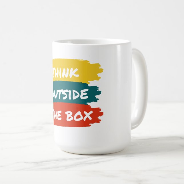 Tänka utanför lådan kaffemugg (Framsida höger)