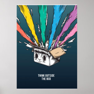Tänka utanför lådan..kreativitet poster