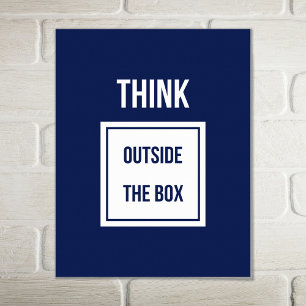 Tänka utanför lådan Motiveringsblått Poster