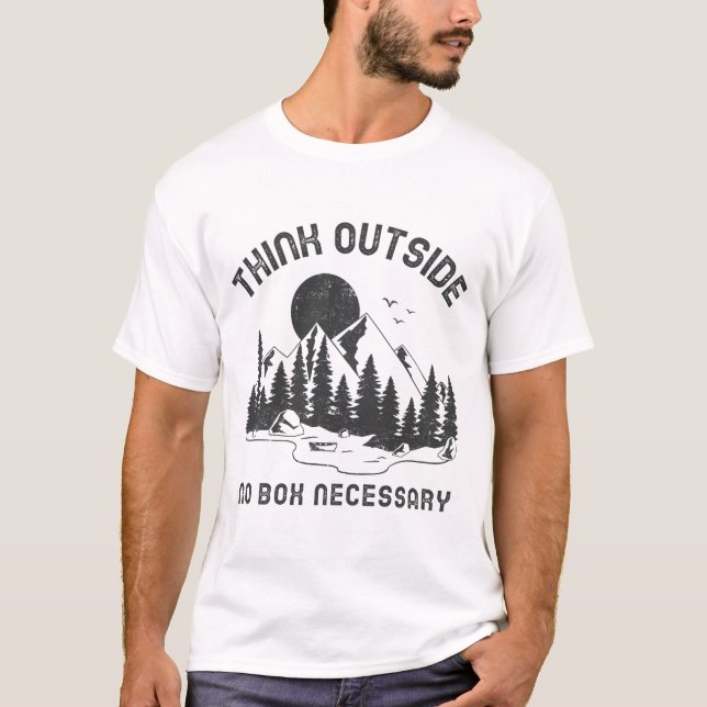 Tänka utanför lådan t shirt (Framsida)