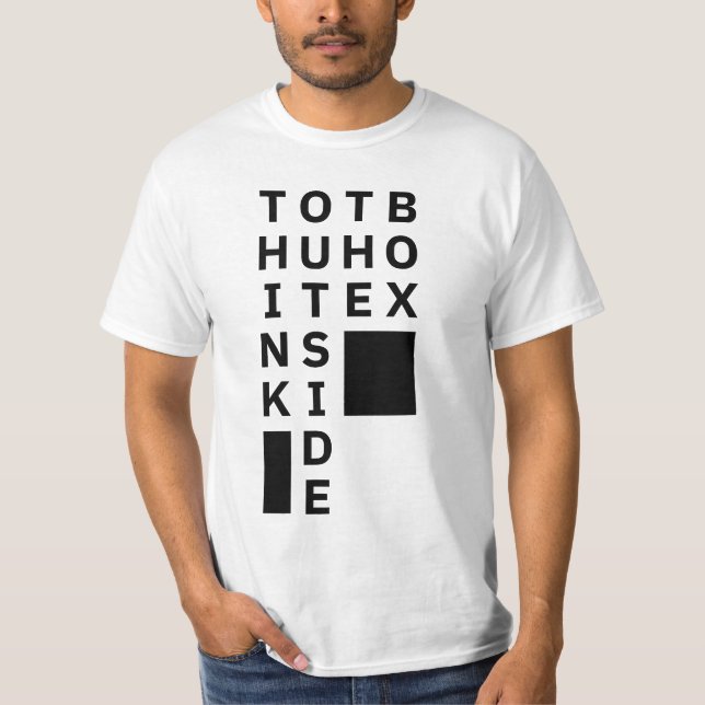 Tänka utanför lådan t shirt (Framsida)