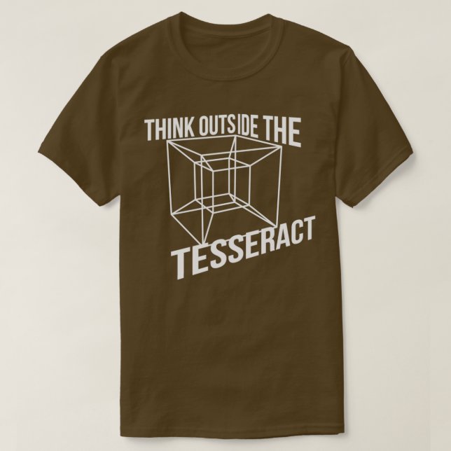 Tänka utanför Noveltyn Tesseract Box T Shirt (Design framsida)