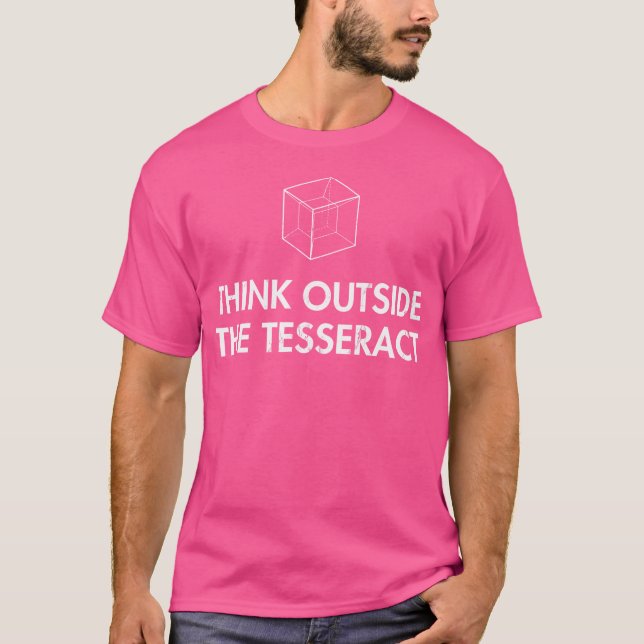Tänka utanför Tesseract Geek Cube T Shirt (Framsida)