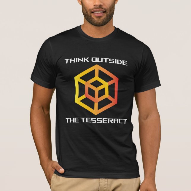 Tänka utanför Tesseract Math-geometrin T Shirt (Framsida)