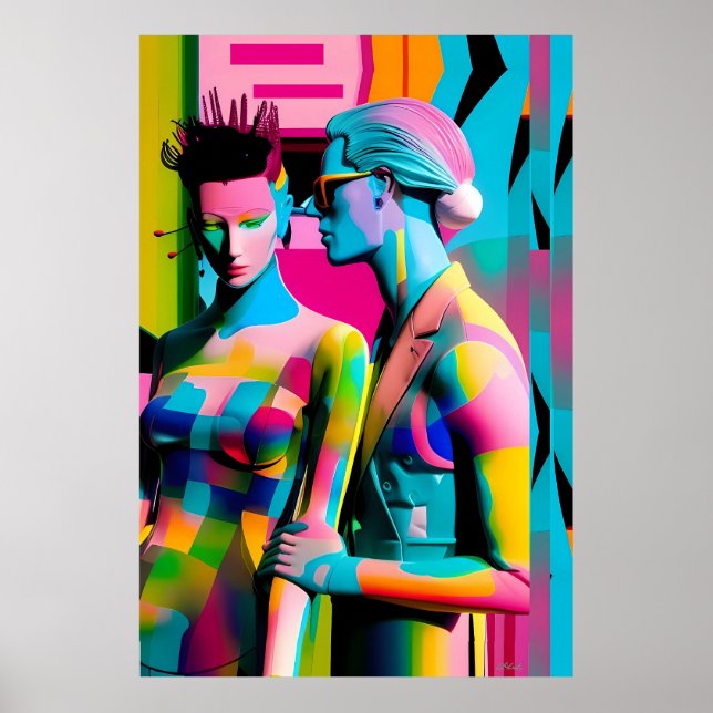 Tänka Vi är Ensam nu Ken Gage Retrowave Poster (Framsidan)