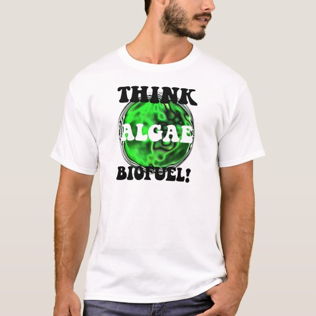 Tänkaalgbiobränsle! Tee Shirt (Framsida)