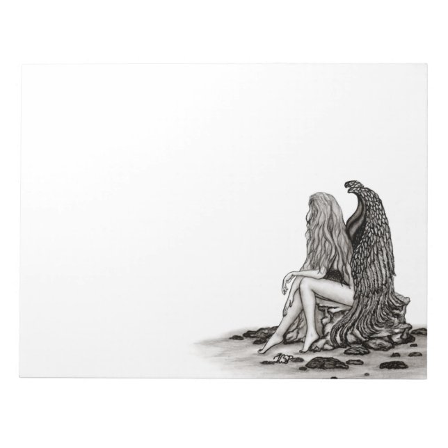 , tankad borttappad, svartvit design anteckningsblock (Framsida)