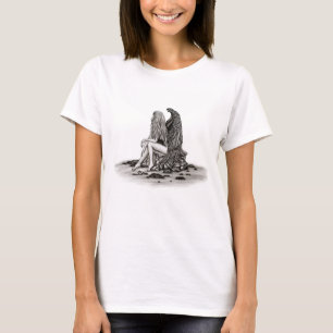 , tankad borttappad, svartvit design t shirt