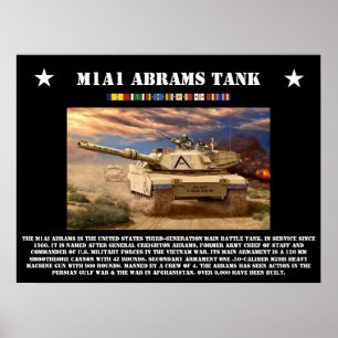 Tankaffisch för M1A1 Abrams Poster