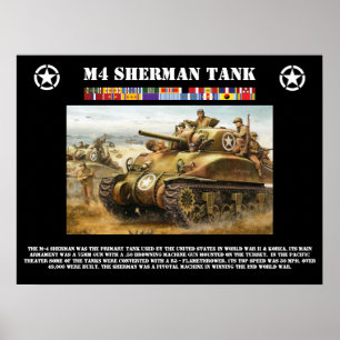 Tankaffisch för M-4 Sherman Poster