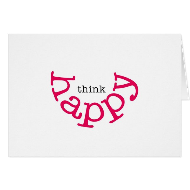 Tänkalycklig (det röda leendet) hälsningskort (Framsidan Horizontal)