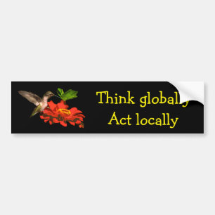 Tänkan agerar globalt lokalt den röda bildekalet bildekal