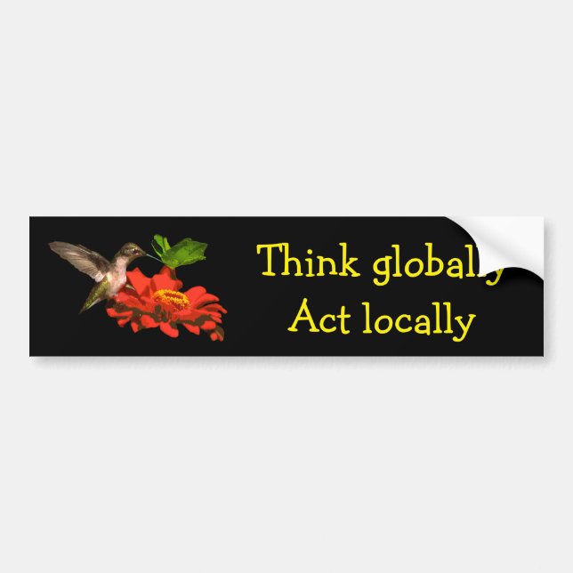 Tänkan agerar globalt lokalt den röda bildekalet bildekal (Framsidan)