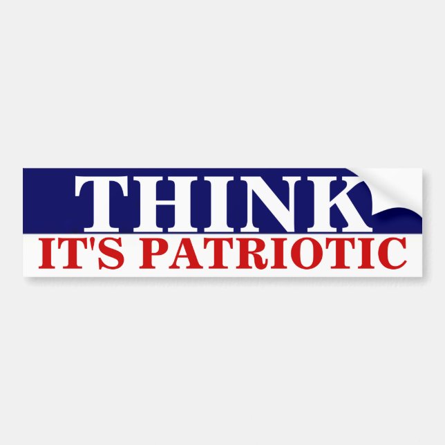 TÄNKAN är DET DEN PATRIOTISKA BILDEKALET Bildekal (Framsidan)