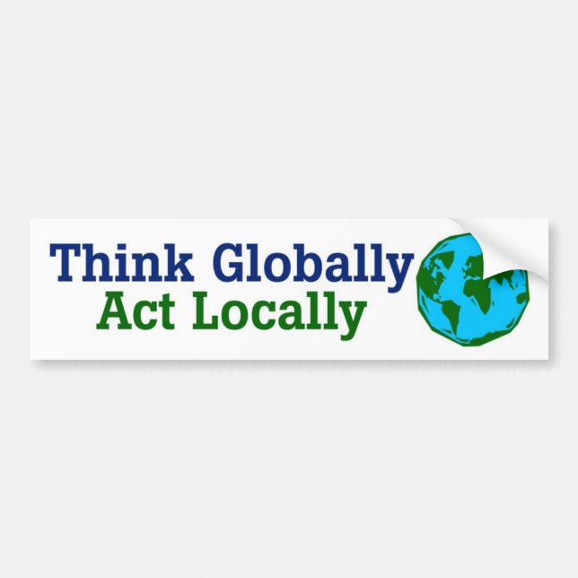 Tänkan globalt, agerar lokalt bildekal (Framsidan)
