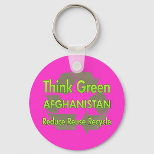 Tänkan görar grön Afghanistan Nyckelring