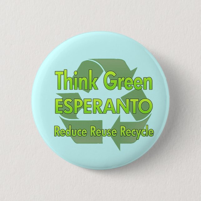 Tänkan görar grön Esperanto Knapp (Framsida)
