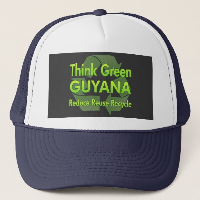 Tänkan görar grön Guyana Truckerkeps (Framsida)