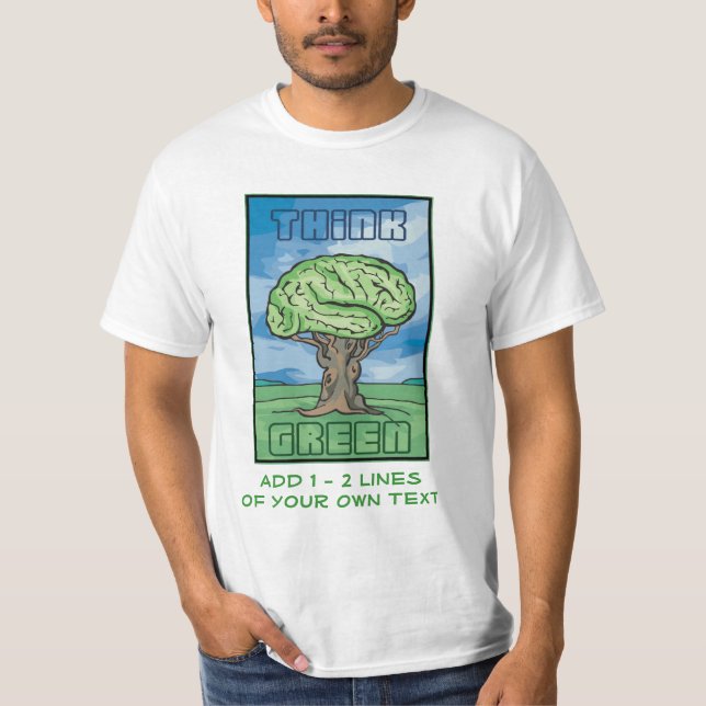 Tänkan görar grön hjärnan tee shirt (Framsida)