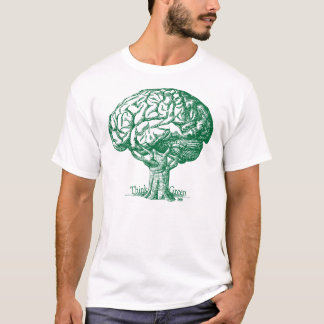 Tänkan görar grön hjärnträd tee shirt