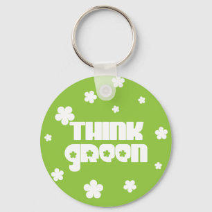 Tänkan görar grön Keychain Nyckelring