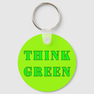 Tänkan görar grön Keychain Nyckelring