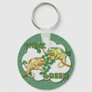 Tänkan görar grön Keychain Nyckelring