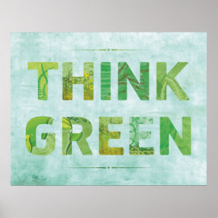 Tänkan görar grön lyckligt citationstecken för poster