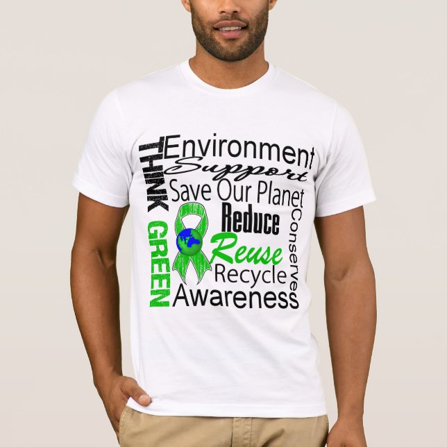 Tänkan görar grön miljöCollage T-shirt (Framsida)
