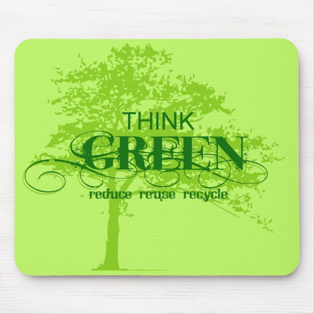 Tänkan görar grön Mousepad Musmatta (Framsidan)