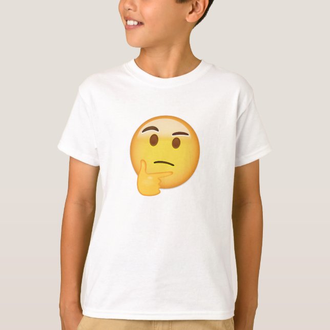 Tänkande ansikte Emoji Tee Shirt (Framsida)
