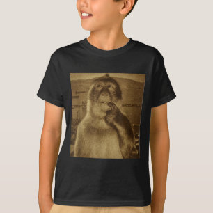 Tänkande apa meme vintage retro t shirt