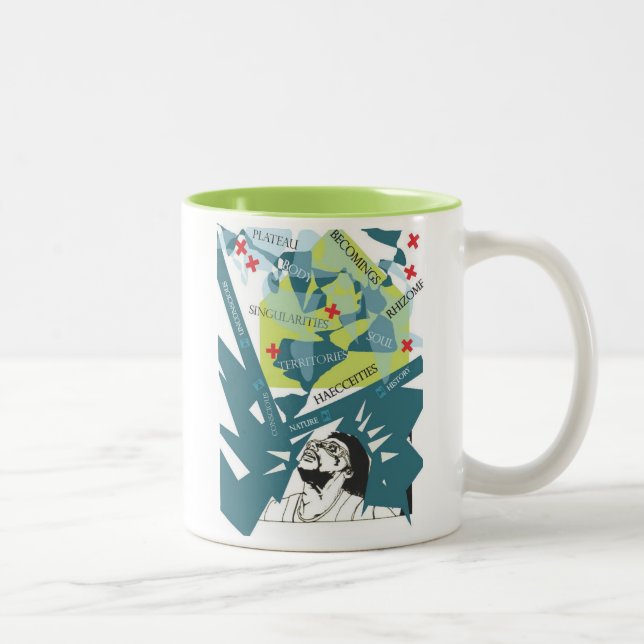 Tänkande av Deleuze Två-Tonad Mugg (Höger)