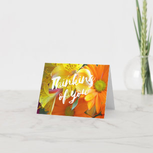 Tänkande av dig Card - gult och orangen Kort